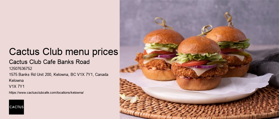 Cactus Club Cafe Banks Road culinary excellence