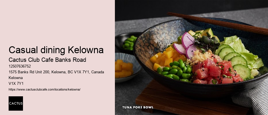 Kelowna restaurant with casual chic vibe
