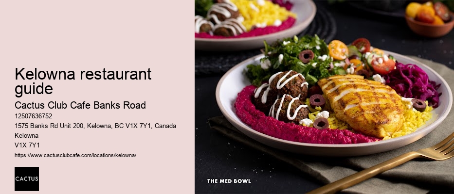 Kelowna restaurant with cocktail hour